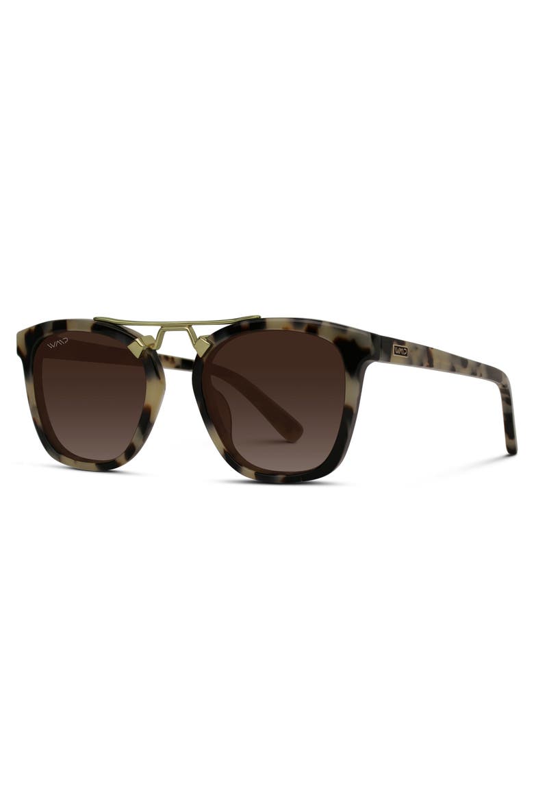 Demi - 51mm Oversized Square Polarized Sunglasses, Alternate, color, Beige Tortoise