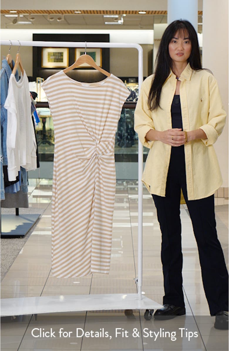 Twist Cotton Blend Knit Midi Dress, sales video thumbnail