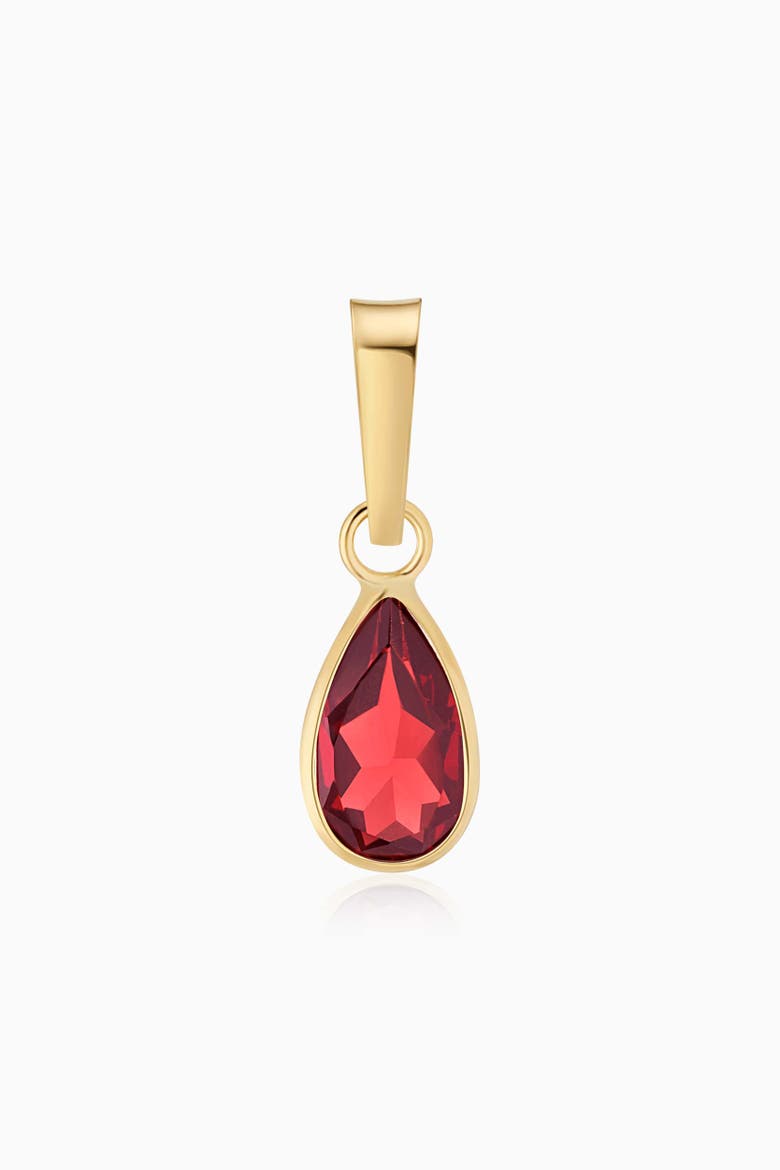 14K Yellow Gold Vivid Pear Pendant Charm, Main, color, White Gold, Garnet