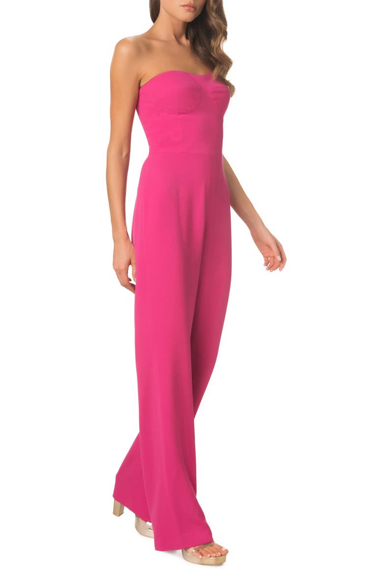 Preston Stretch Crepe Strapless Jumpsuit, Alternate, color, BRIGHT FUCHSIA
