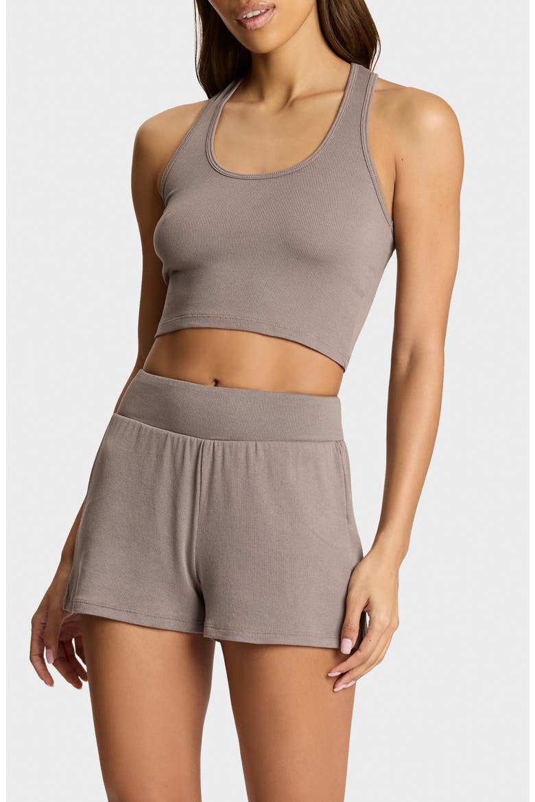 Better than Basic Racerback Crop Rib Tank, Main, color, TRUFFLE