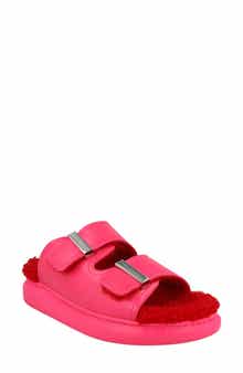 McQueen Oversize Hybrid Genuine Shearling Slide Sandal
