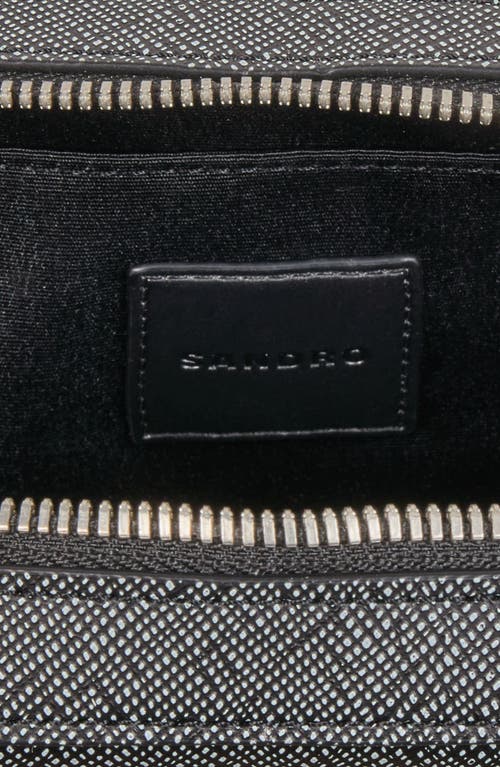 Sandro Small Recycled Leather Bag In Graphites