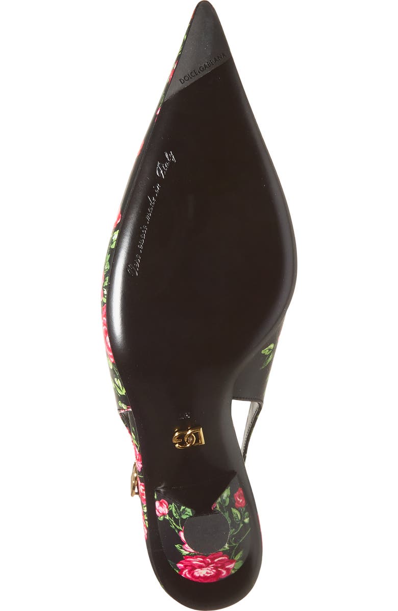 Dolce&Gabbana Lollo Rose Print Kitten Heel Slingback Pump, Alternate, color, Mazzolini Rose F.ner