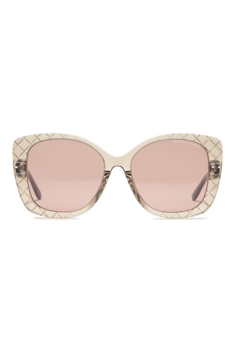 57mm Square Sunglasses, Main, color, BROWN BROWN BROWN/BRW