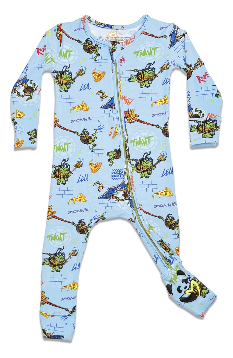 Bellabu Bear Kids' Teenage Mutant Ninja Turtles Fitted Convertible Footie Pajamas, Main, color, 