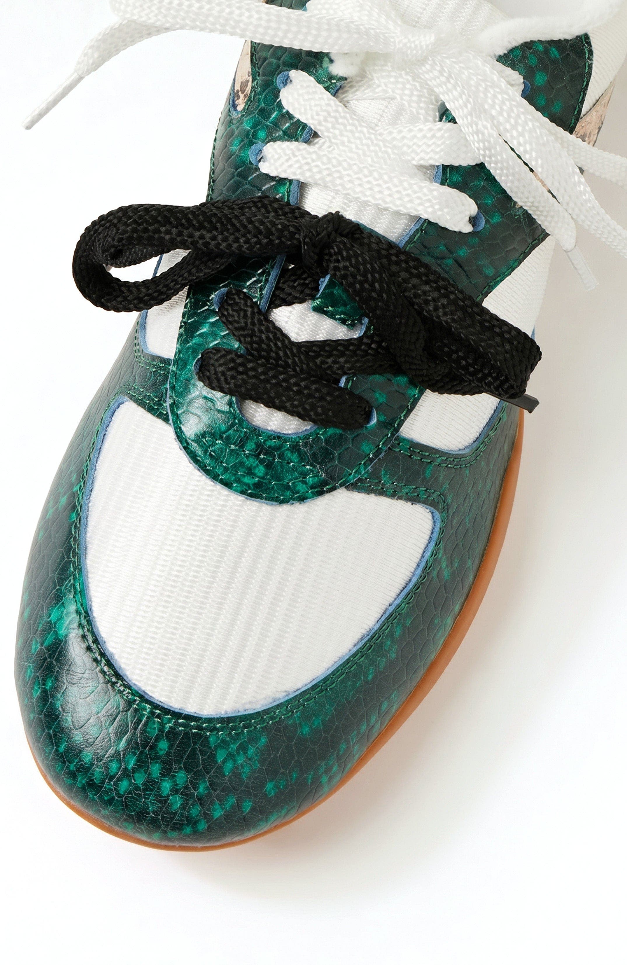 DJANGO AND JULIETTE Zoya Flat Sneaker, Alternate, color, Green Snake
