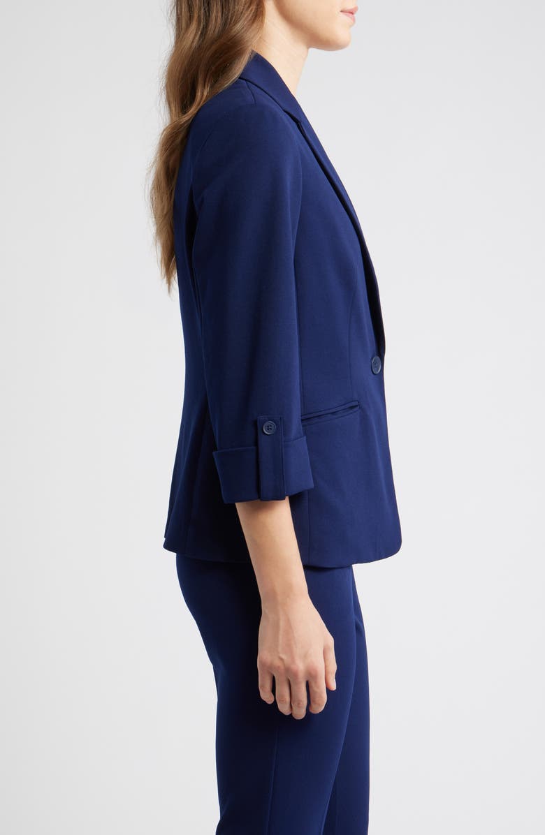 AK ANNE KLEIN One-Button Blazer, Alternate, color, Distant Mountain