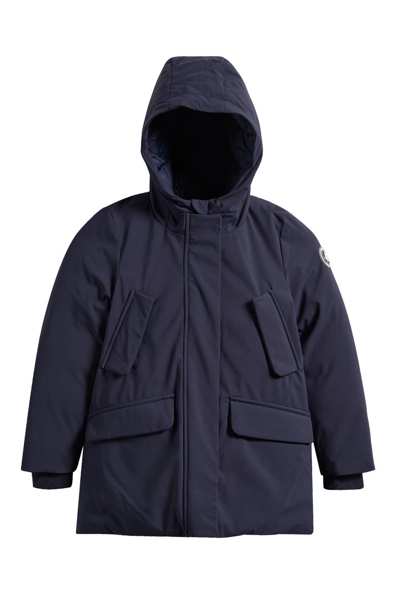 Kids' Ally Hooded Parka Jacket, Main, color, NAVY BLUE