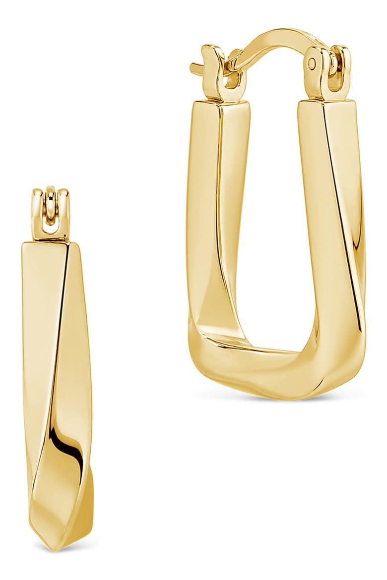 Square Twist Hoop Earrings, Main, color, GOLD