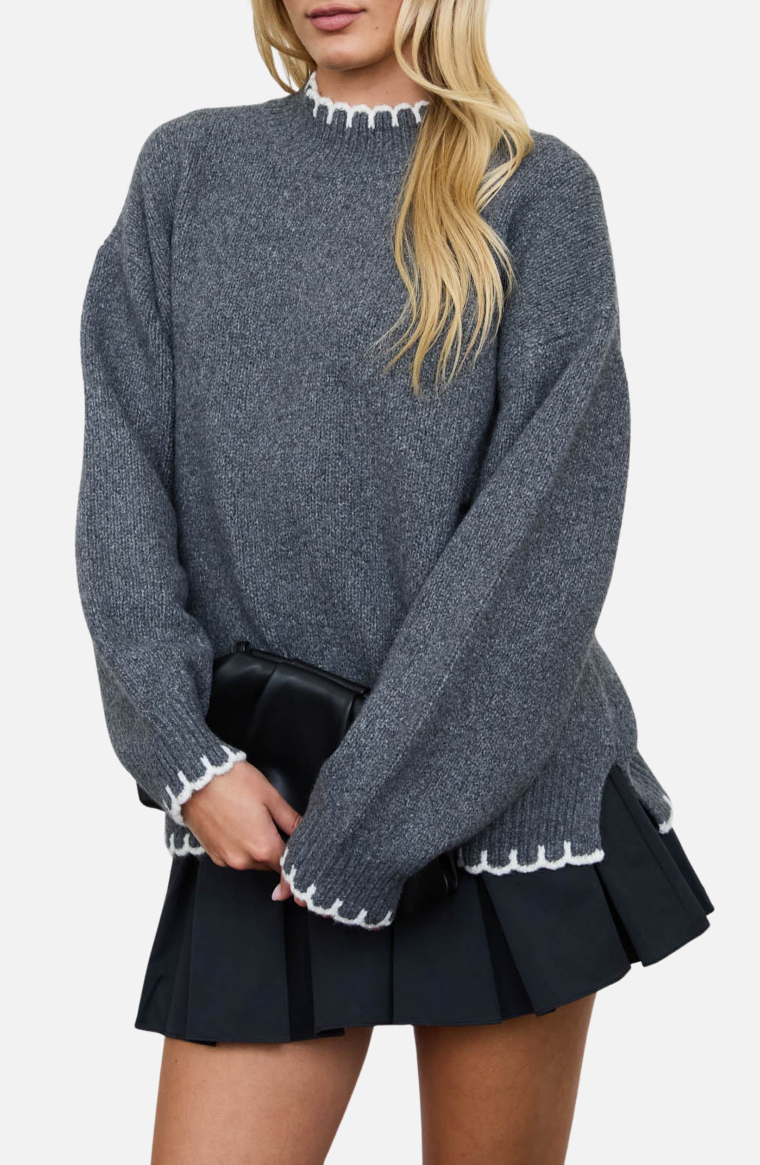 Scalloped Trim Sweater