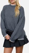 Blu Pepper Scalloped Trim Sweater