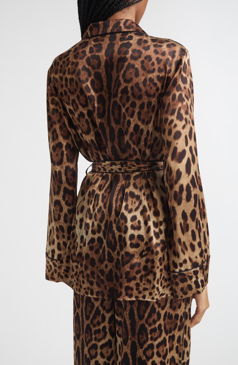 Dolce&Gabbana Leopard Print Satin Blouse, Alternate, color, Hy13m Leo New