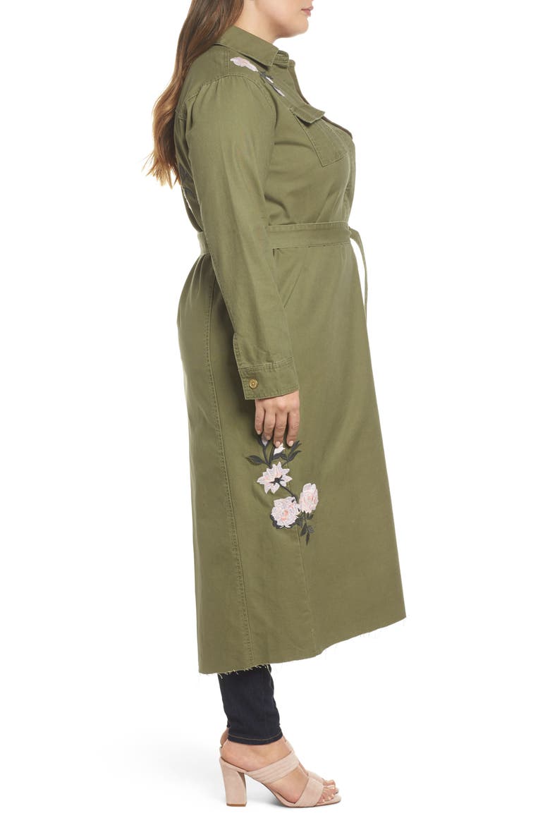 Embroidered Army Duster, Alternate, color, ARMY