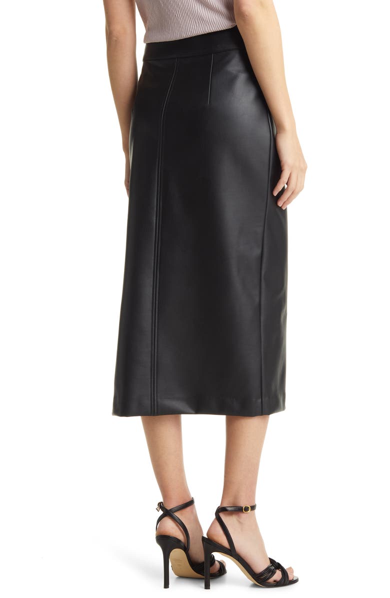 Halogen<sup>®</sup> Faux Leather Midi Skirt, Alternate, color, 