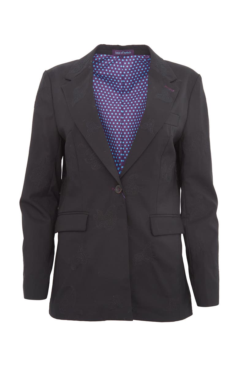 Lords of Harlech Julia Stretch Wool Tailored Blazer, Main, color, Black