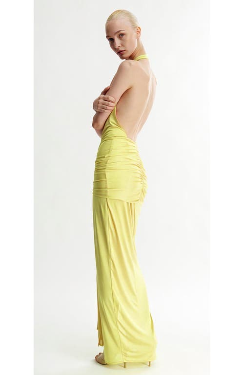 Mother Of All Inaya Collar Maxi Dress In Yellow