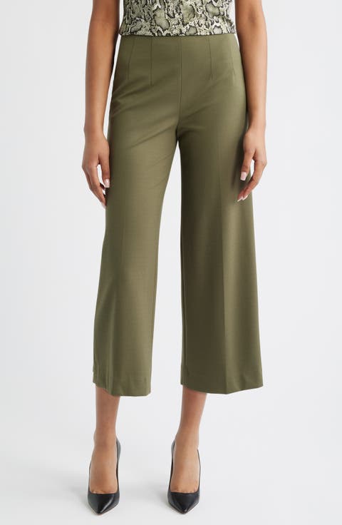 High Waist Pull-On Wide Leg Pants (Regular & Petite)