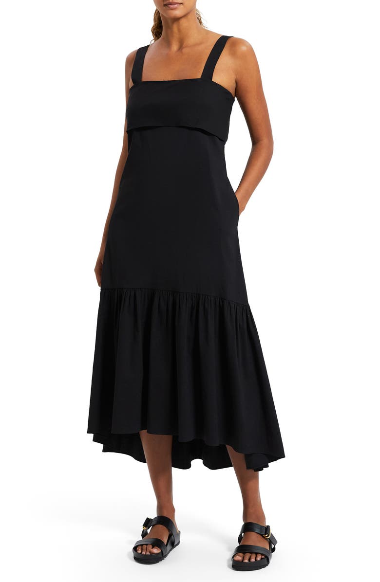 Theory Linen Blend Midi Dress, Main, color, 