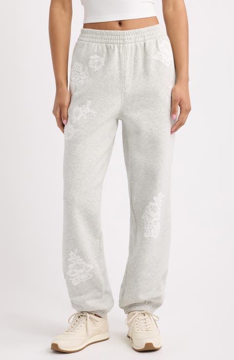Lilia Lace Appliqué Sweatpants