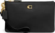COACH Small Polished Pebbled Leather Wristlet