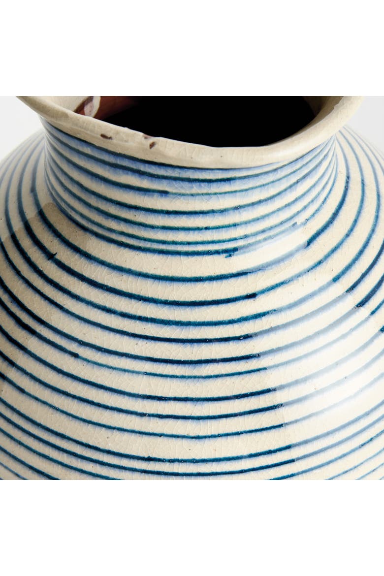 Mirela Medium Blue Terracotta Vase, Alternate, color, Blue