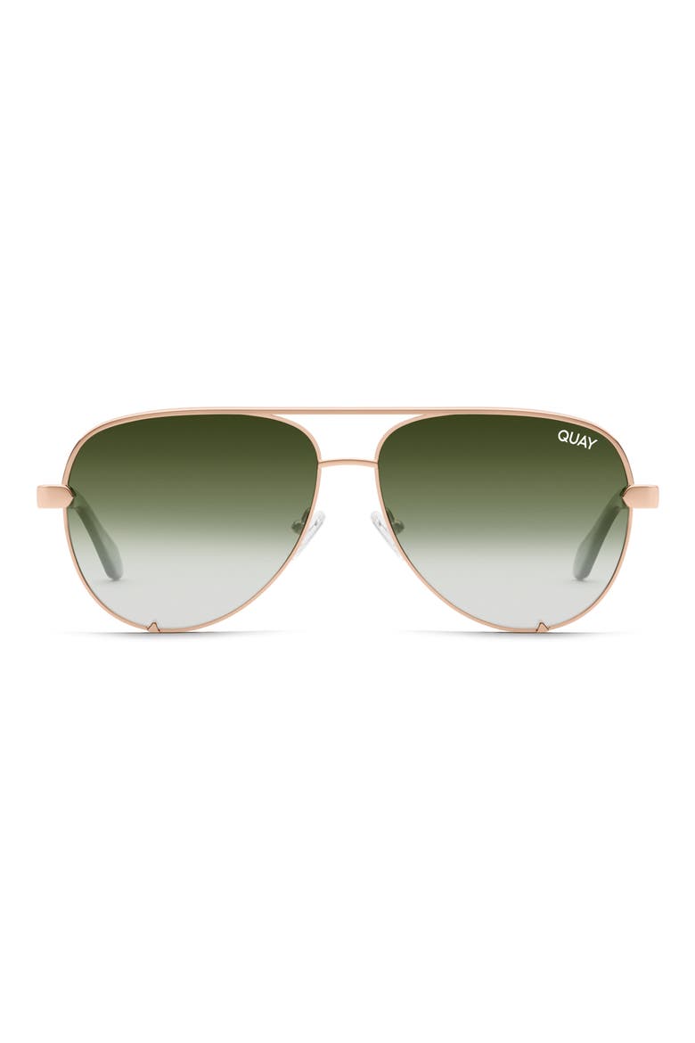 High Key Links 60mm Polarized Aviator Sunglasses, Main, color, ROSE / GREEN FADE POLARIZED