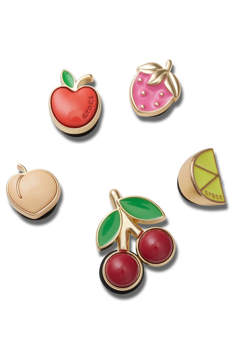 CROCS 5-Pack Elevated Fruits Jibbitz Shoe Charms, Main, color, White