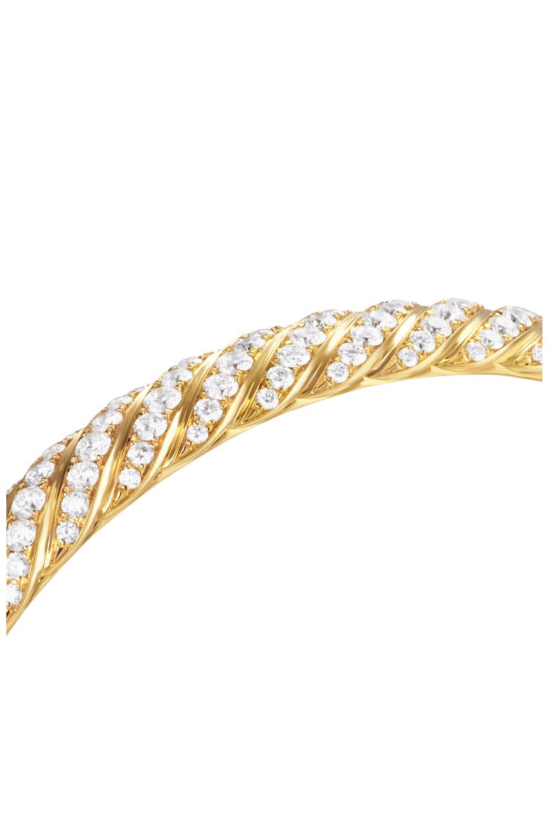 Sculpted Cable Bangle Bracelet in 18K Yellow Gold with Diamonds, 8mm, Alternate, color, DIAMOND/ YELLOW GOLD