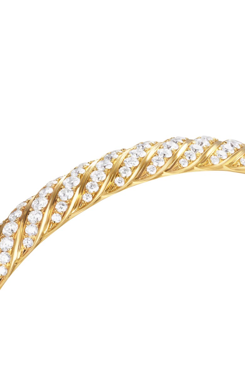 David Yurman Sculpted Cable Bangle Bracelet in 18K Yellow Gold with Diamonds, 8mm, Alternate, color, Diamond/ Yellow Gold