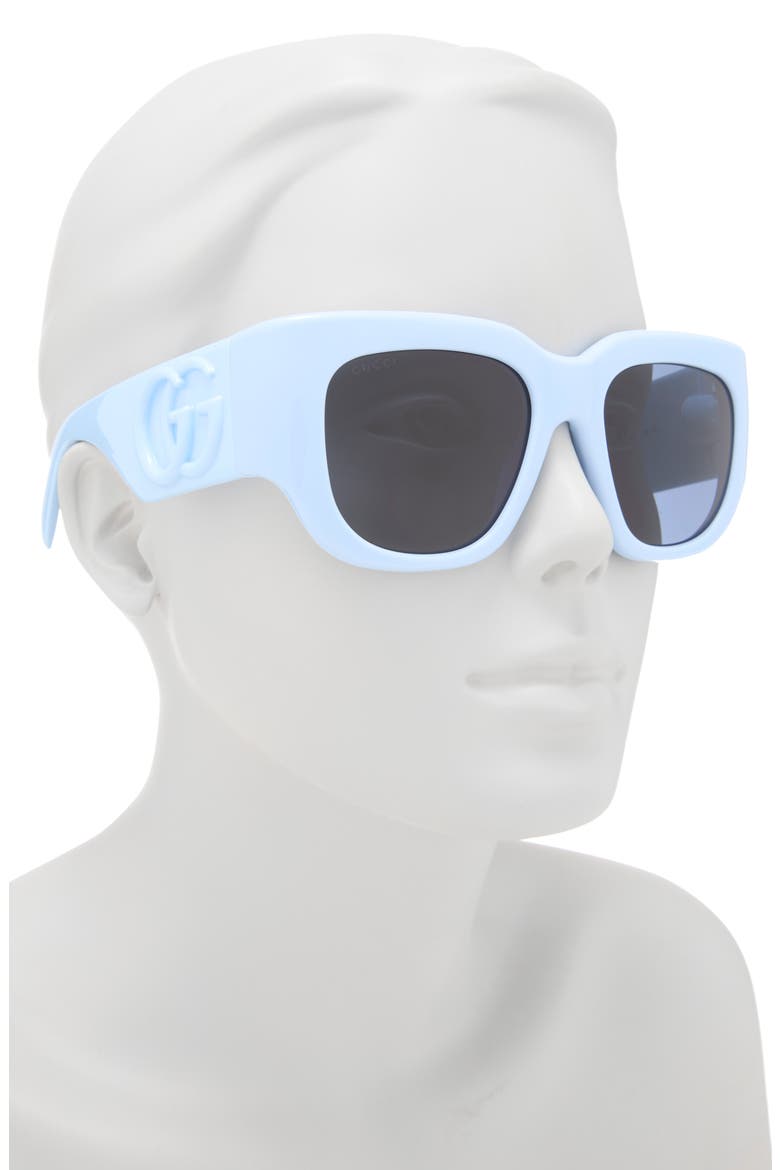 53mm Oversize Cat Eye Sunglasses, Alternate, color, LIGHT BLUE LIGHT BLUE BLUE