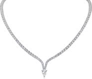 CZ by Kenneth Jay Lane Round & Pear Cut Cubic Zirconia Collar Necklace