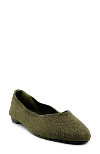 Chelsea Crew Flight Knit Flat In Green Knit