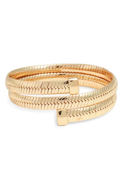 Flat Snake Chain Wrap Bangle