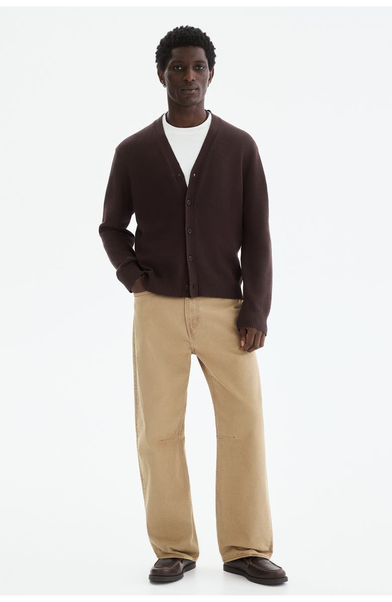 H&M Relaxed Fit Cardigan, Alternate, color, Dark Brown