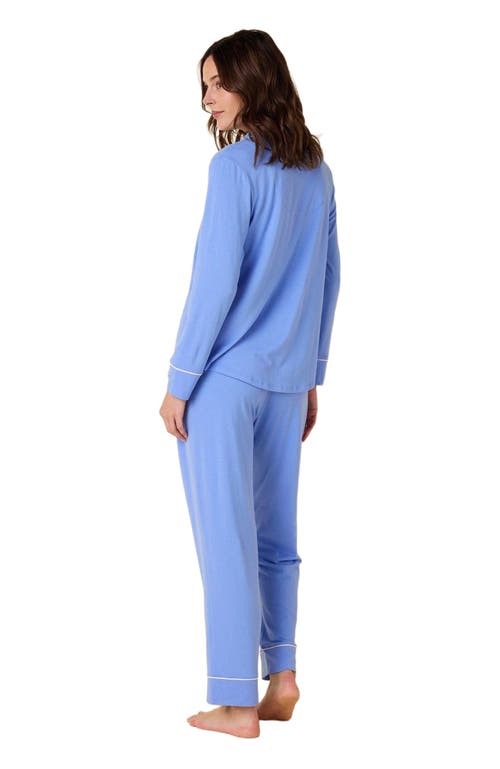 The Cat's Pajamas Pima Knit Pajama Set In Blue
