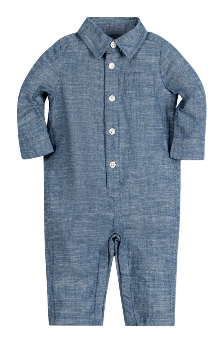 Hope & Henry Baby Organic Long Sleeve Button Front Romper, Infant, Main, color, 