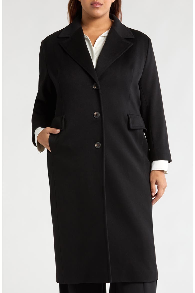 Holland Longline Wool Coat, Alternate, color, BLACK