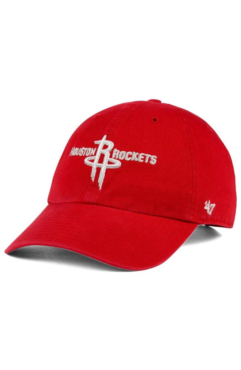 '47 Men's '47 Red Houston Rockets Team Logo Clean Up Adjustable Hat, Main, color, 