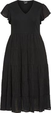 City Chic Marli Mixed Media Midi Dress