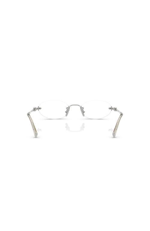 Miu Miu 51mm Oval Optical Glasses In Metallic