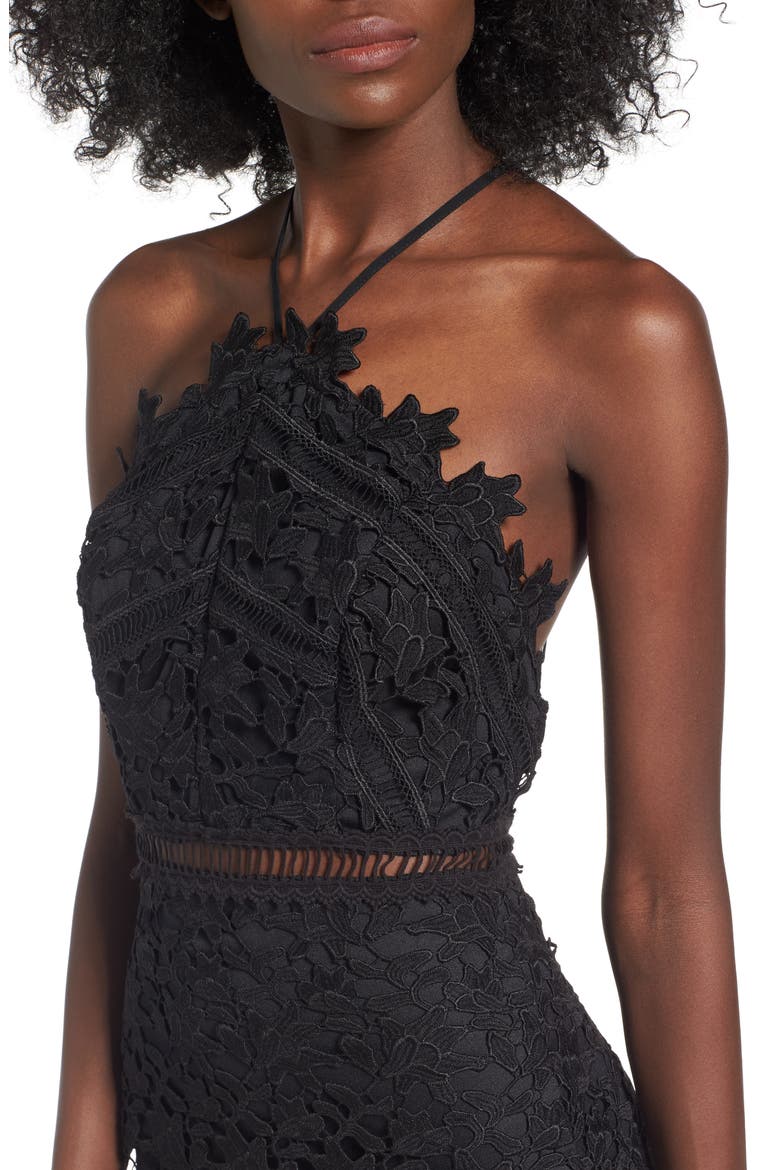Lace Body-Con Dress, Alternate, color, BLACK