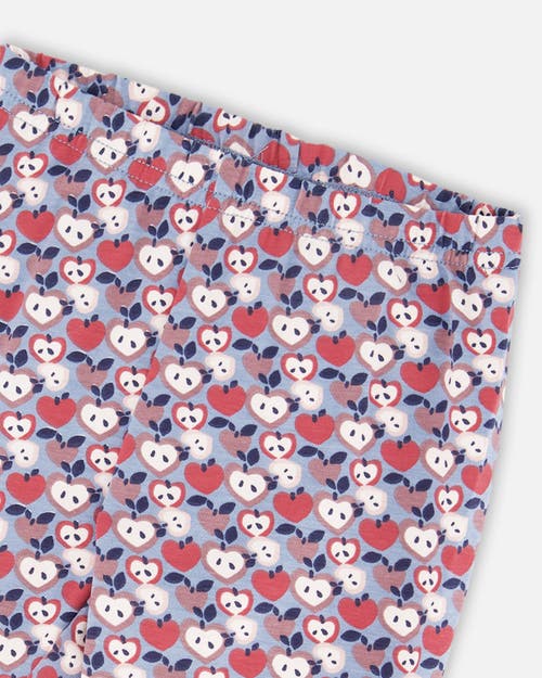 Deux Par Deux Organic Cotton Leggings Apple In Multi