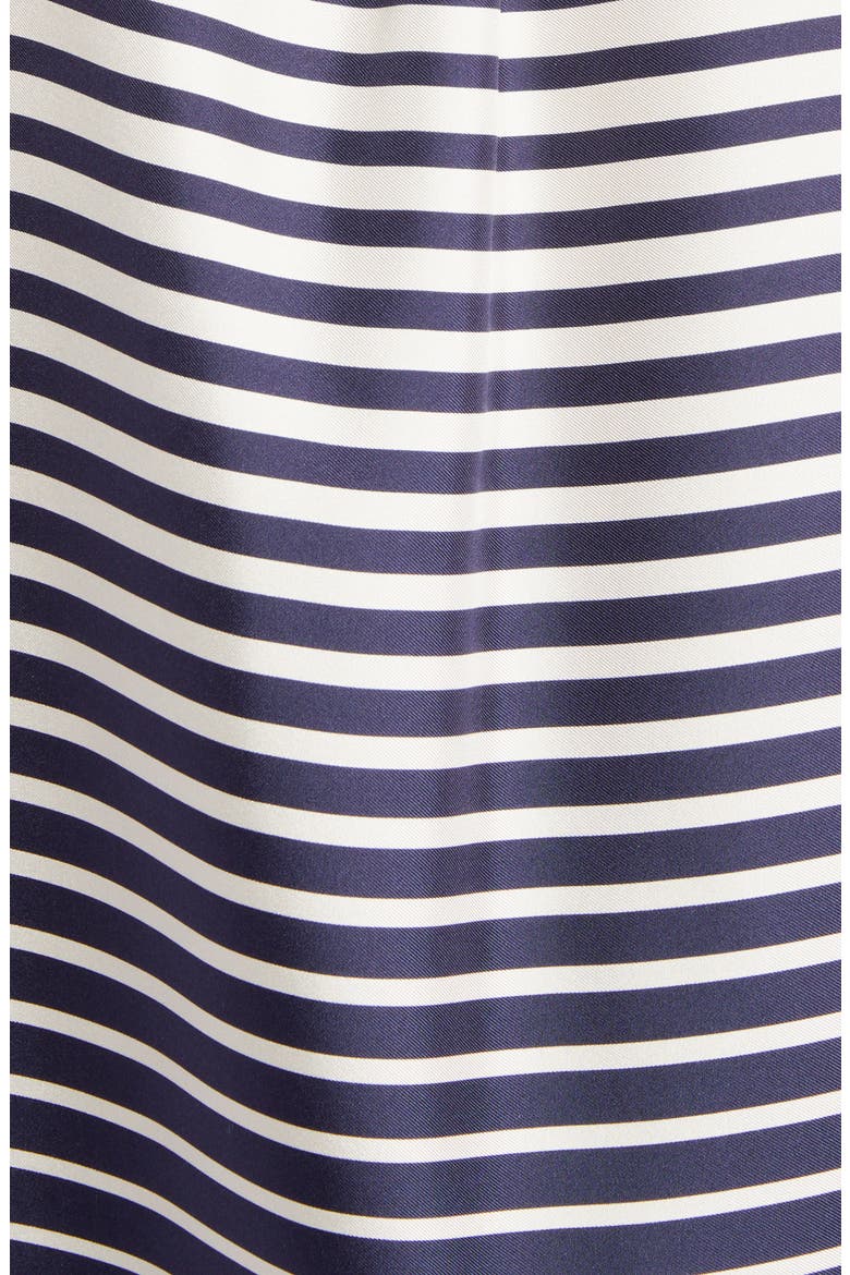 Stripe Tie Neck Silk Blouse, Alternate, color, AVORIO/ NAVY