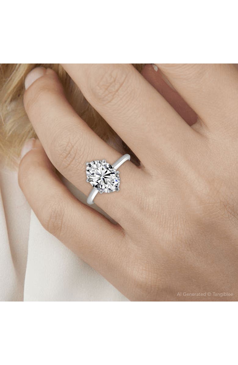 Bliss Diamond 3Ct Certified Platinum Solitaire Oval Lab Grown Diamond Engagement Ring, Alternate, color, 