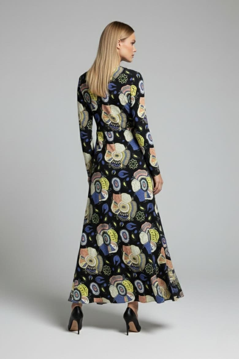 Special Patterned Cutout Dress - Mix, Alternate, color, Mix