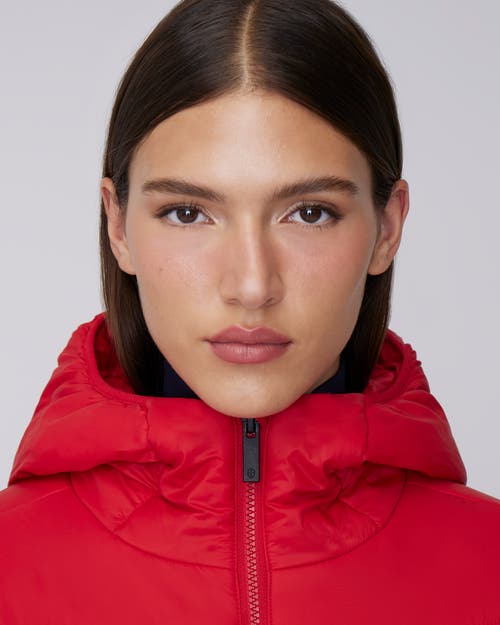 Quartz Co. Camila | Lightweight Hooded Insulated Jacket In Fiery Red
