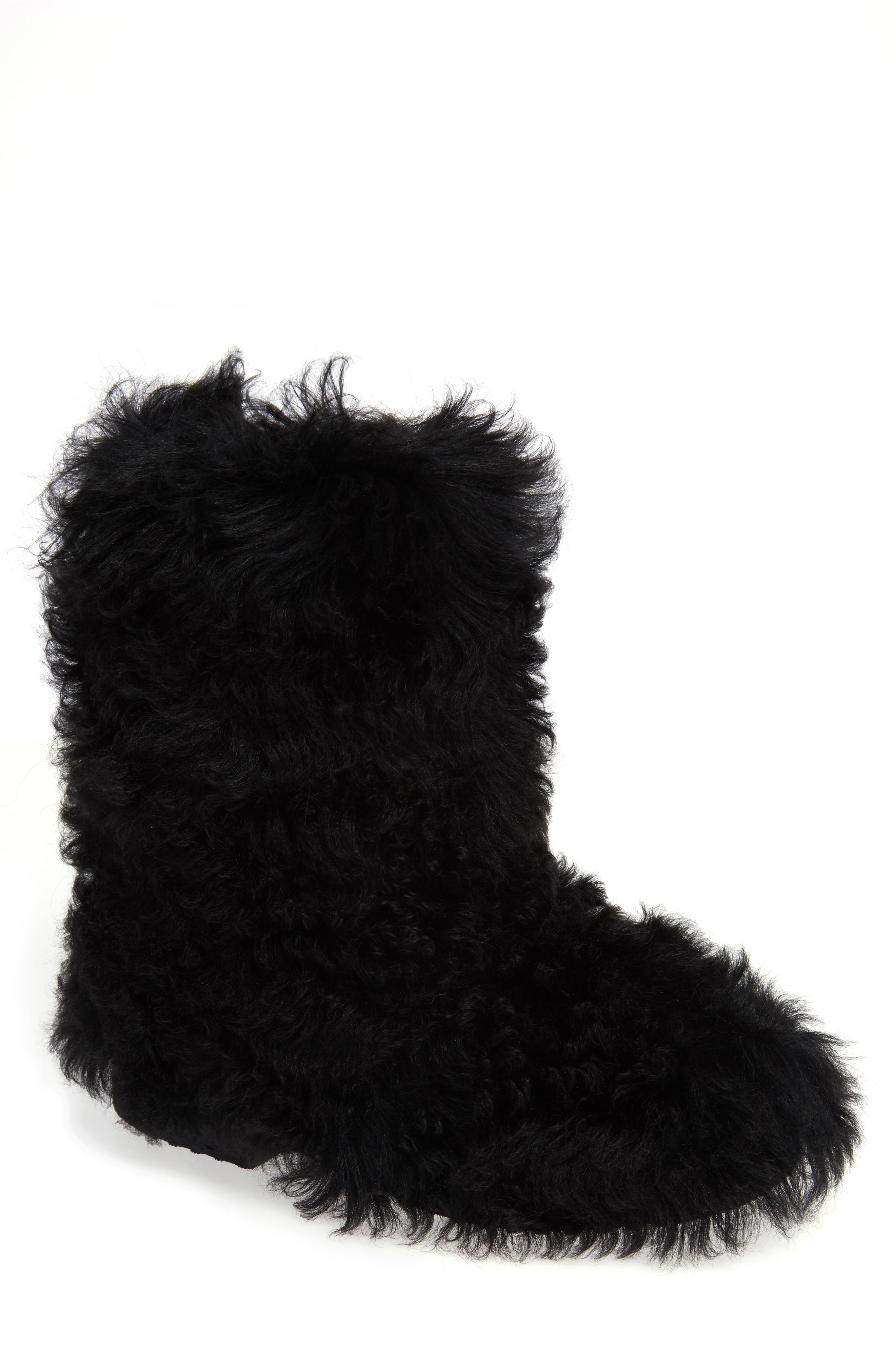 Saint Laurent Genuine Shearling Boot, Main, color, 