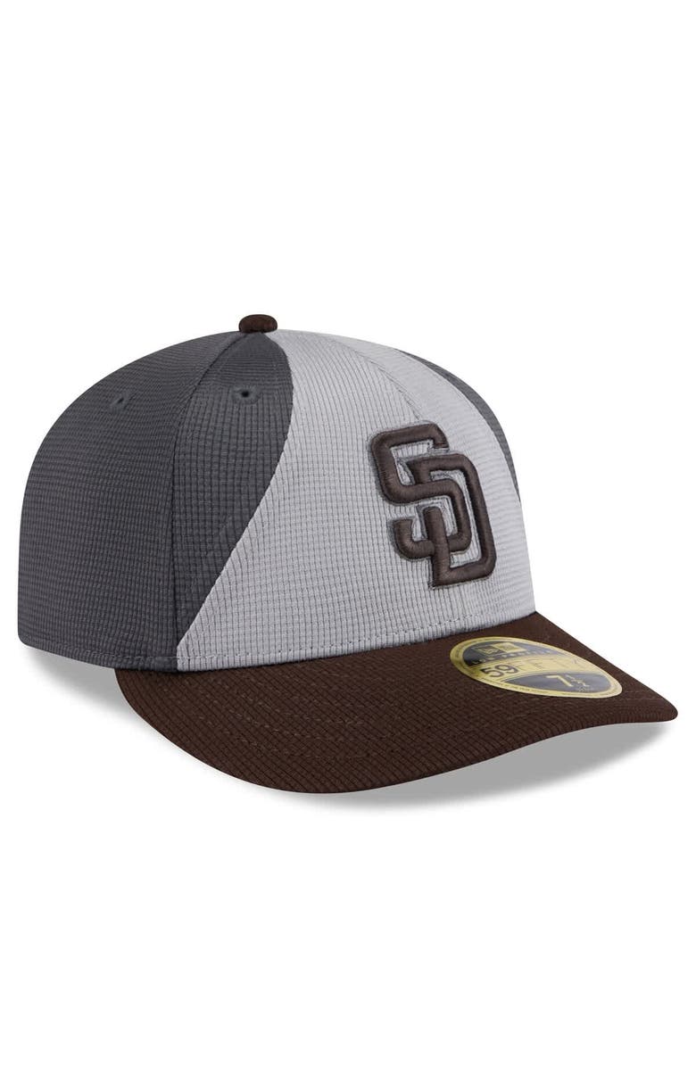 New Era Men's New Era  Gray/Brown San Diego Padres 2025 Batting Practice Low Profile 59FIFTY Fitted Hat, Alternate, color, 