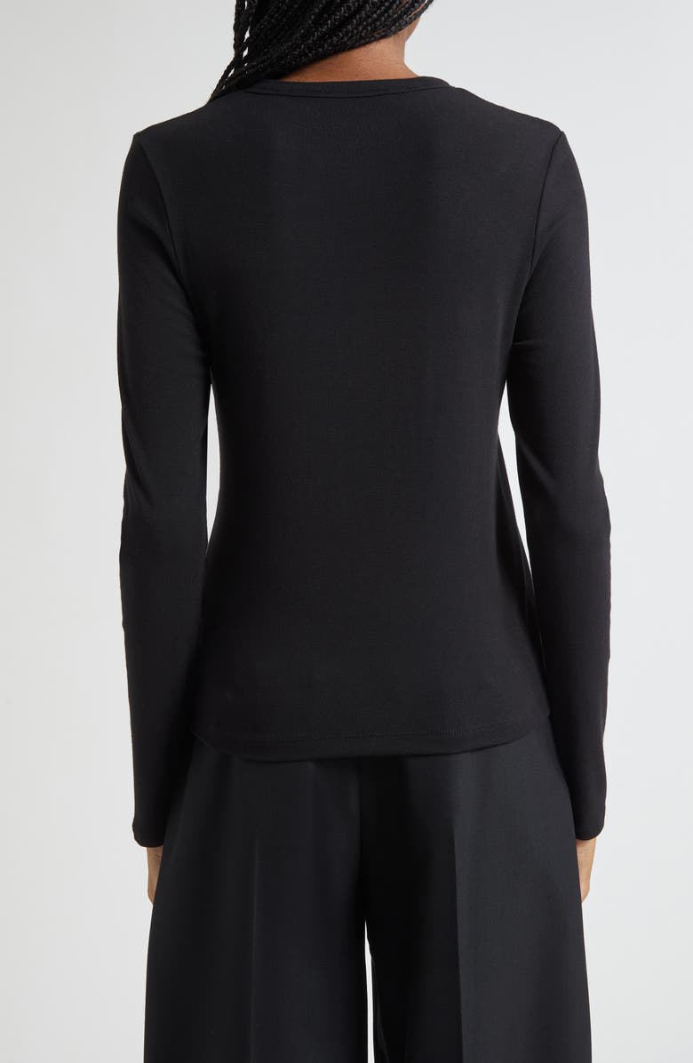 Vince Luxe Long Sleeve Crewneck Top, Alternate, color, Black